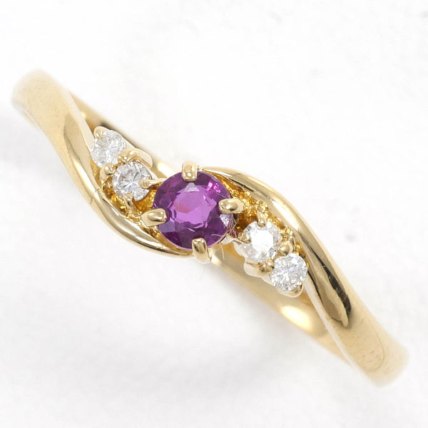 テイクアップ K18YG リング 指輪 13.5号 ルビー ダイヤ 0.06 総重量約1.7g1003020508f00872