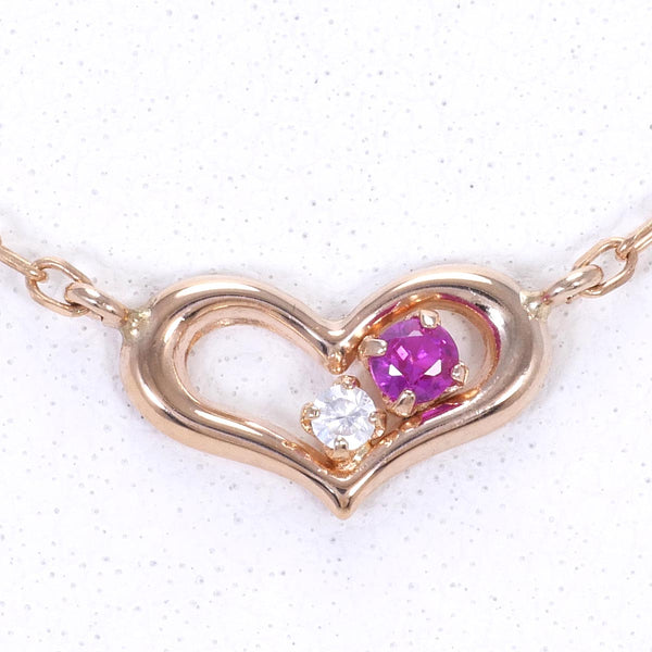 テイクアップ K10PG ネックレス ルビー ホワイトトパーズ 総重量約0.9g1003020508700576