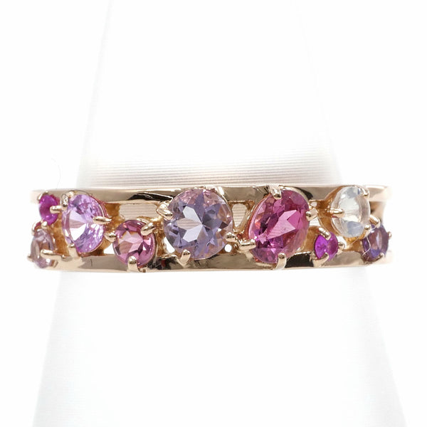 ヴァンドーム青山 K18PG リング 指輪 8.5号 ピンクトルマリン ピンクサファイア アメジスト ブルームーンストーン 総重量約3.5g100302050a000978