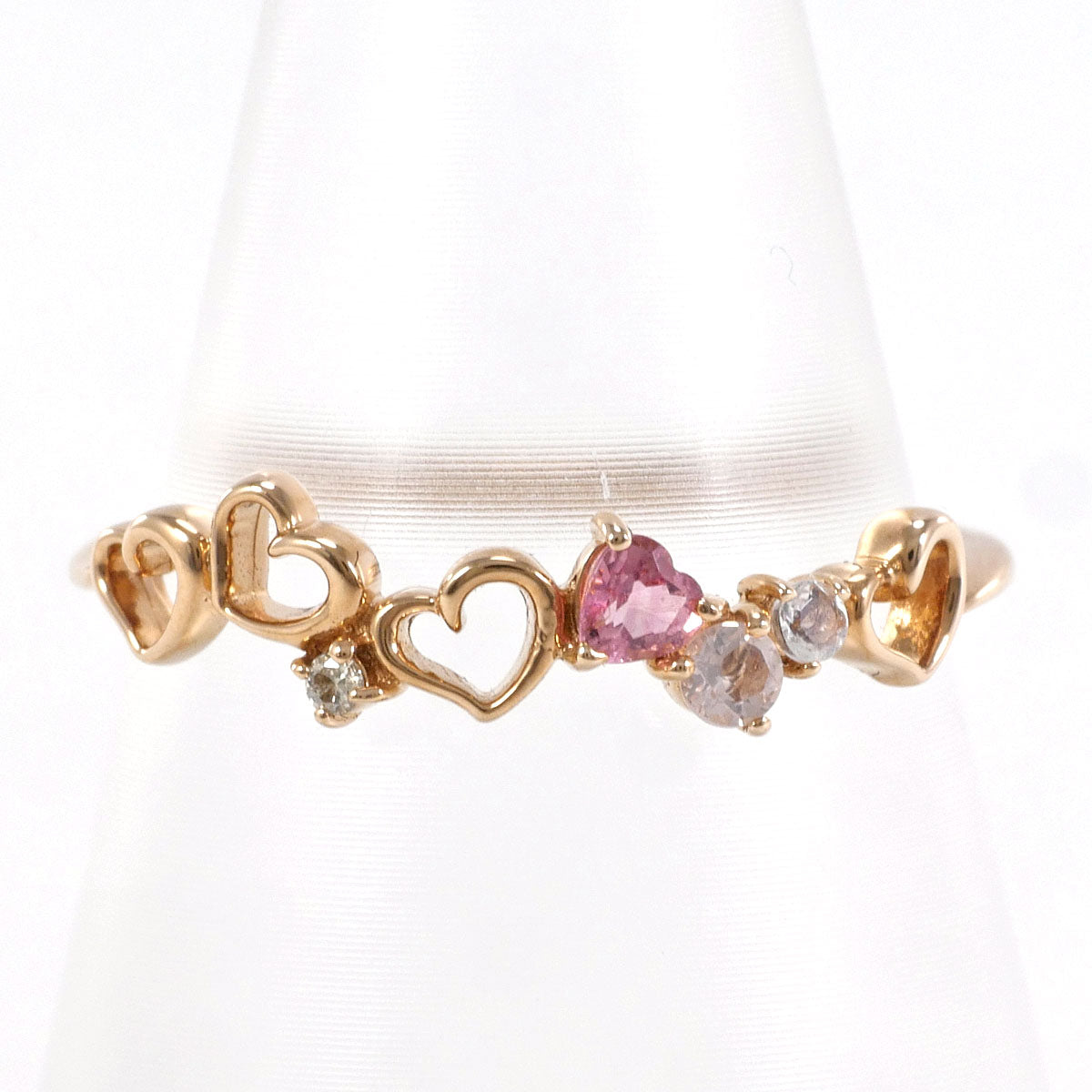 美品】【Samantha Tiara】K18 ダイヤリング ハート ゴールド 美 美品】【Samantha Tiara】K18 ダイヤリング ハート ゴールド 美