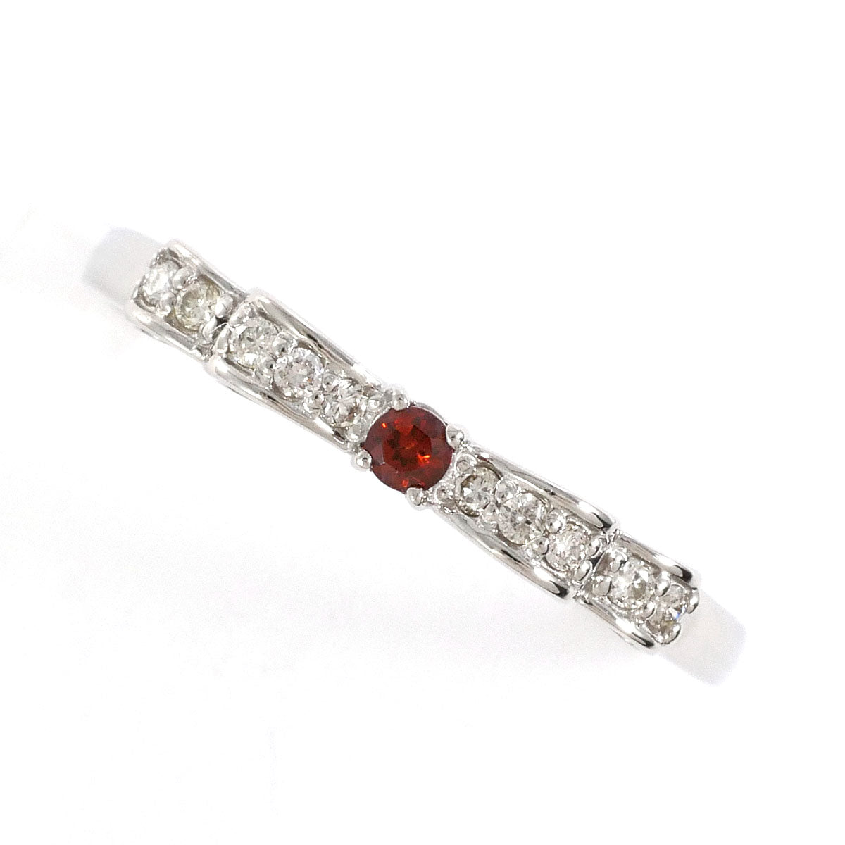 指輪　11号　pt900 0.03カラット PT900 リング 指輪 11号 ガーネット 0.03 ダイヤ 0.07 総重量約1.6