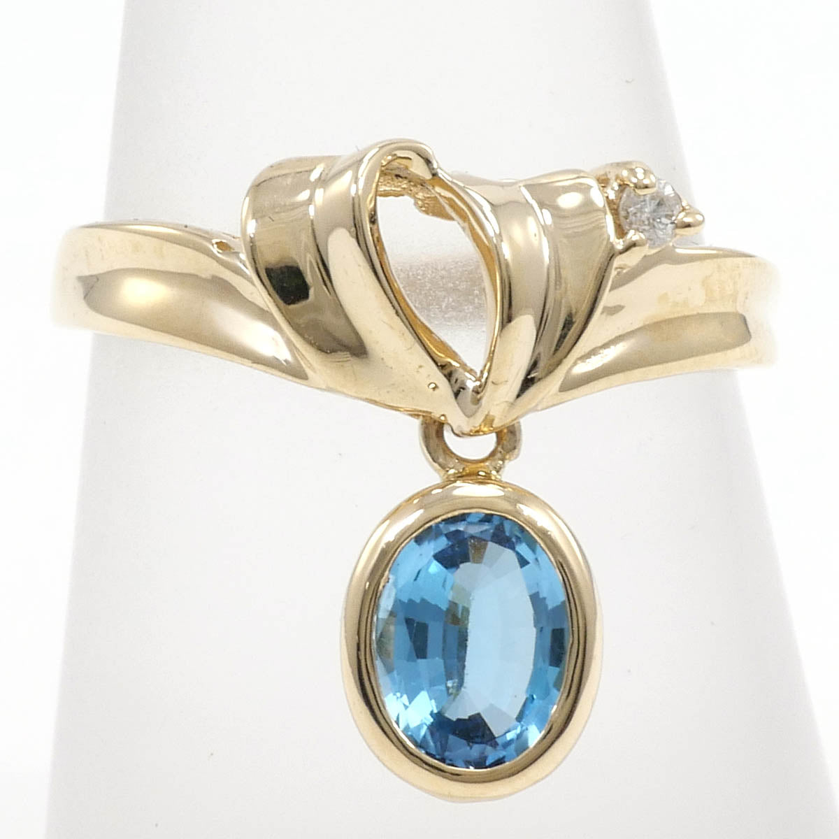 14K YG リング 指輪 13号 ブルートパーズ ジルコニア 総重量約3.3g1003020509000701 –  ジュエリーレンタル（Jewelry Rental）