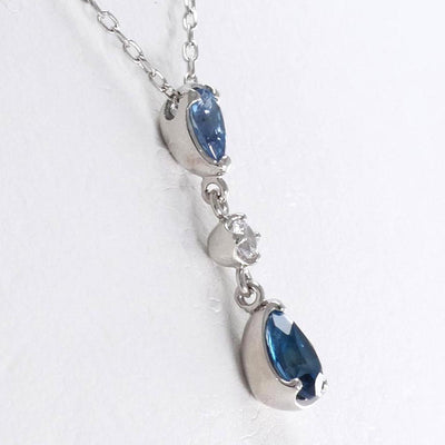 ミッシェルクラン K18WG ネックレス ブルートパーズー ホワイトトパーズ アクアマリン 総重量約2.6g 約40cm1003020509801707