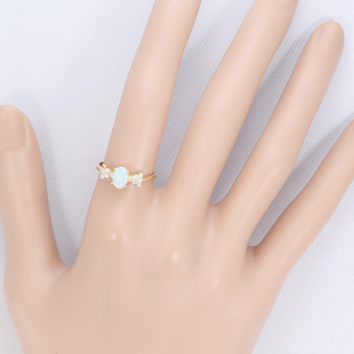 K18YG リング 指輪 11.5号 オパール ダイヤ 0.15 総重量約1.9