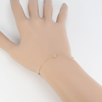 100302050A301812カナル4℃ K10YG ブレスレット ペリドット ジルコニア 総重量約0.6g 約17.5cm