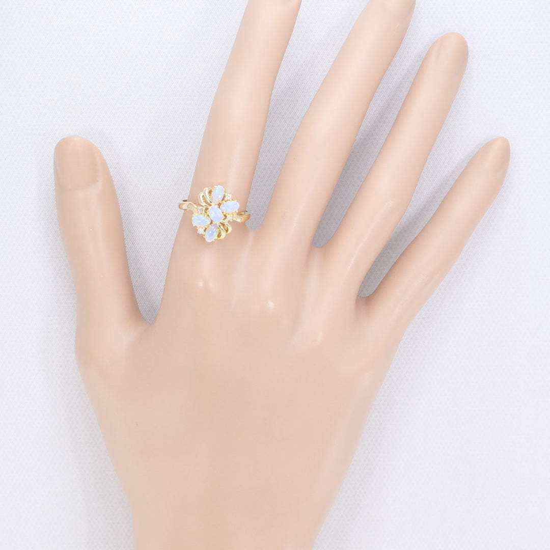 10Kオパールリング YG 13号 オパール デザインリング 13号 YG 10Kオパールリング YG 13号 オパール