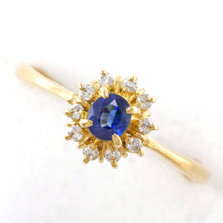 K18　YG　9.5号　サファイア　ダイヤモンド　リング K18 YG 9.5号 サファイア ダイヤモンド リング 【公式通販】