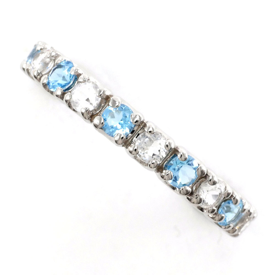 K14WG リング 指輪 13号 ブルートパーズ ホワイトトパーズ 総重量約2.2