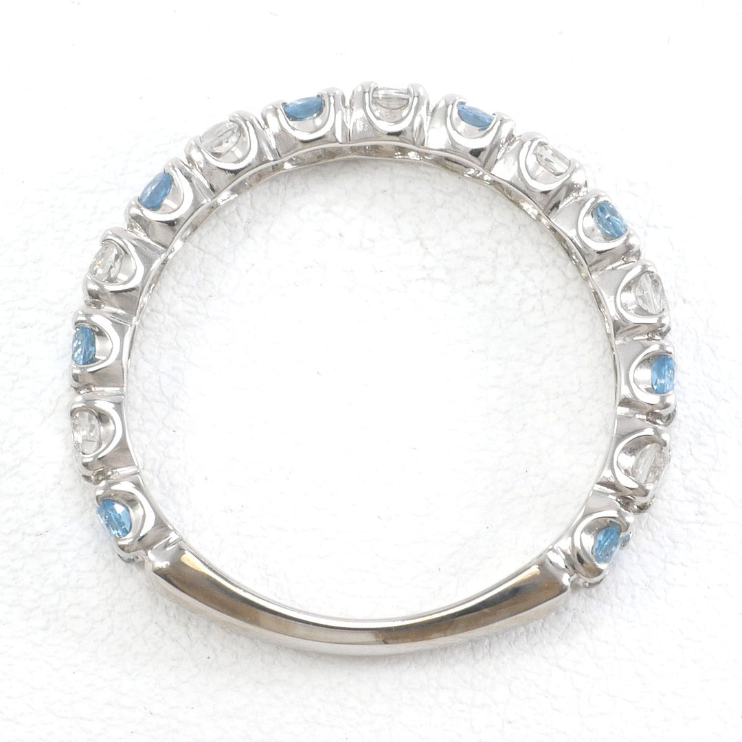 K14WG リング 指輪 13号 ブルートパーズ ホワイトトパーズ 総重量約2.2