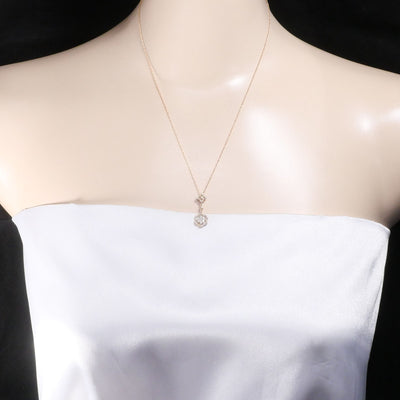 K18PG ネックレス ダイヤ 0.36 総重量約2.0g 約44cm　100302050A901811