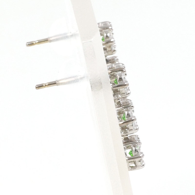 K14WG ピアス グリーンガーネット 0.14 0.13 ダイヤ 0.18×2 総重量約1.4g100302050AC01103100302050AC01103