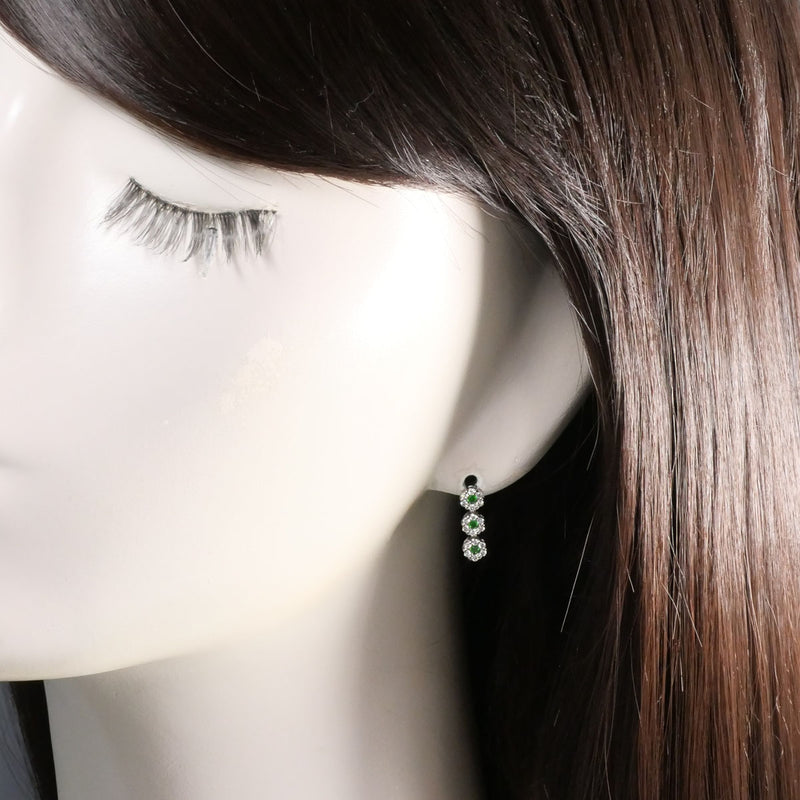 K14WG ピアス グリーンガーネット 0.14 0.13 ダイヤ 0.18×2 総重量約1.4g100302050AC01103100302050AC01103