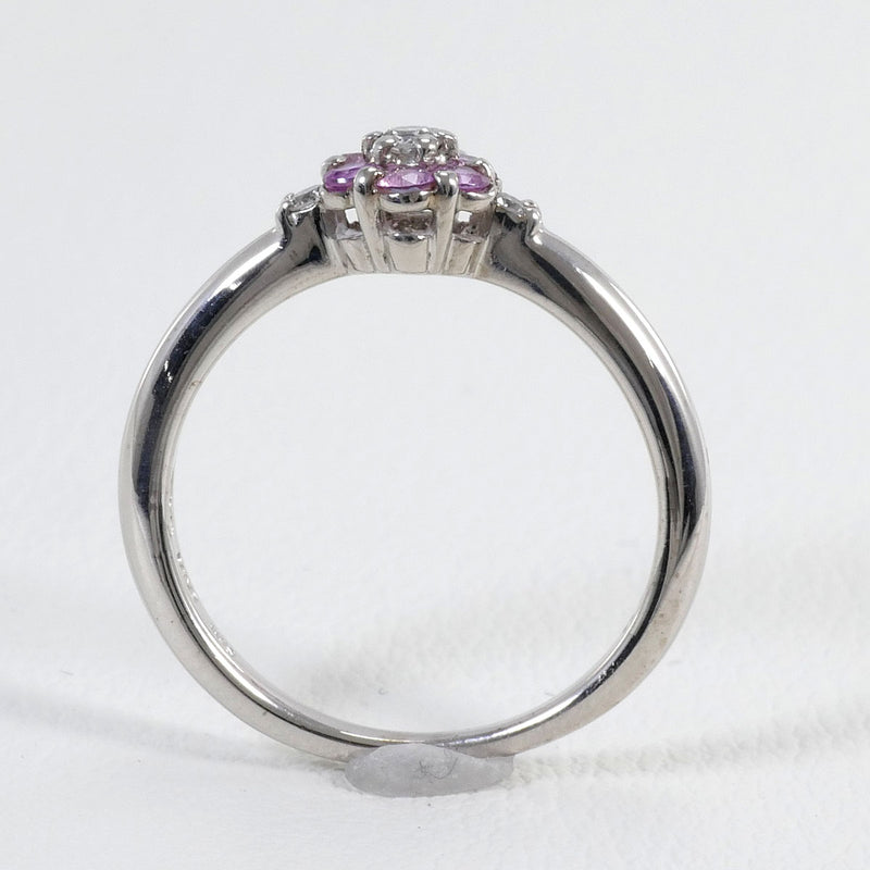 スタージュエリー K18WG リング 指輪 7号 ピンクサファイア ダイヤ 0.06 総重量約2.7g 1003020509701933