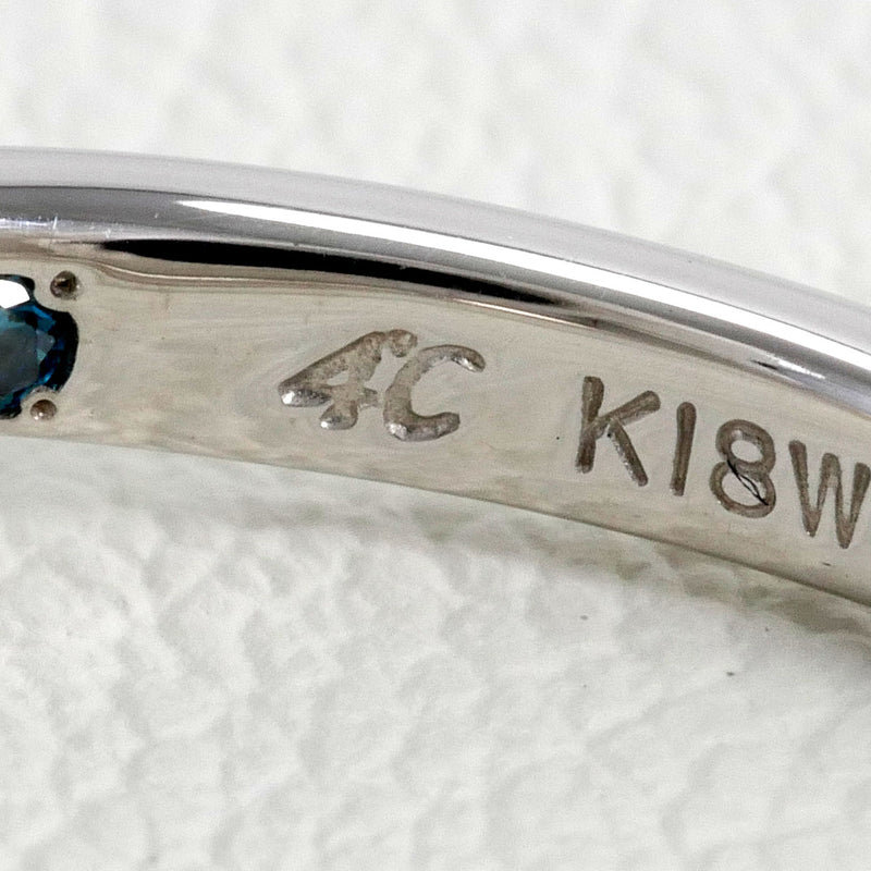 4℃ K18WG リング 指輪 7.5号 ダイヤ ブルーダイヤ 総重量約1.5g 1003020509701974