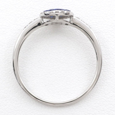 K18WG リング 指輪 18号 サファイア 0.23 ダイヤ 0.16 総重量約2.2g1003020509A01222