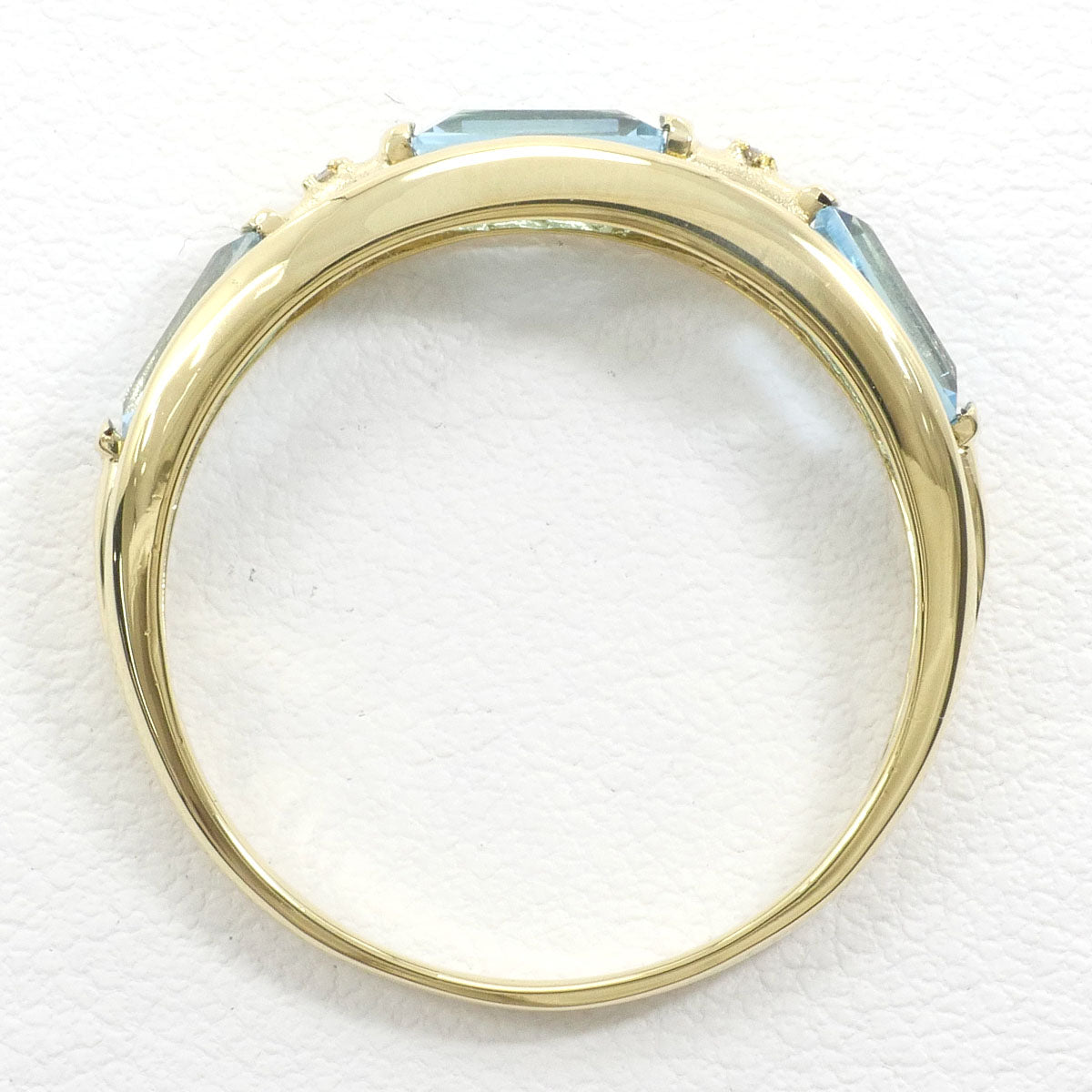 K18YG リング 指輪 16号 ブルートパーズ 1.20 ダイヤ 総重量約2.7