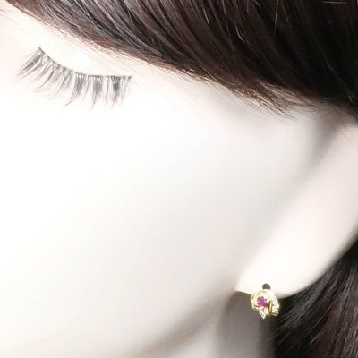 K18YG ピアス ルビー ダイヤ 0.03×2 総重量約2.0g1003020508F01353